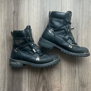 Throttle by Milwaukee Motorcycle Clothing Company Black Leather Moto Boots | 7D